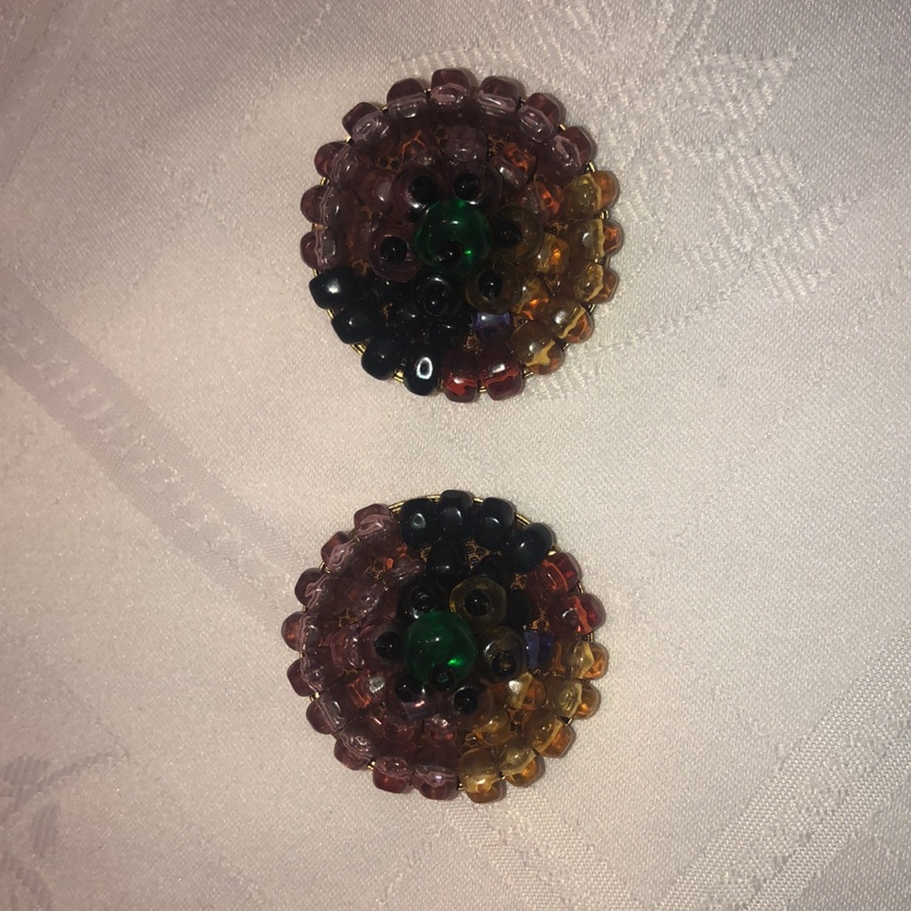 Colorful beaded earrings - Picture 2 of 3